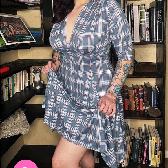 Wax Poetic Clothing Dresses & Skirts - BNWT RAQUEL 3/4 SLEEVE SWING DRESS IN PASTEL PLAID SZ XXL